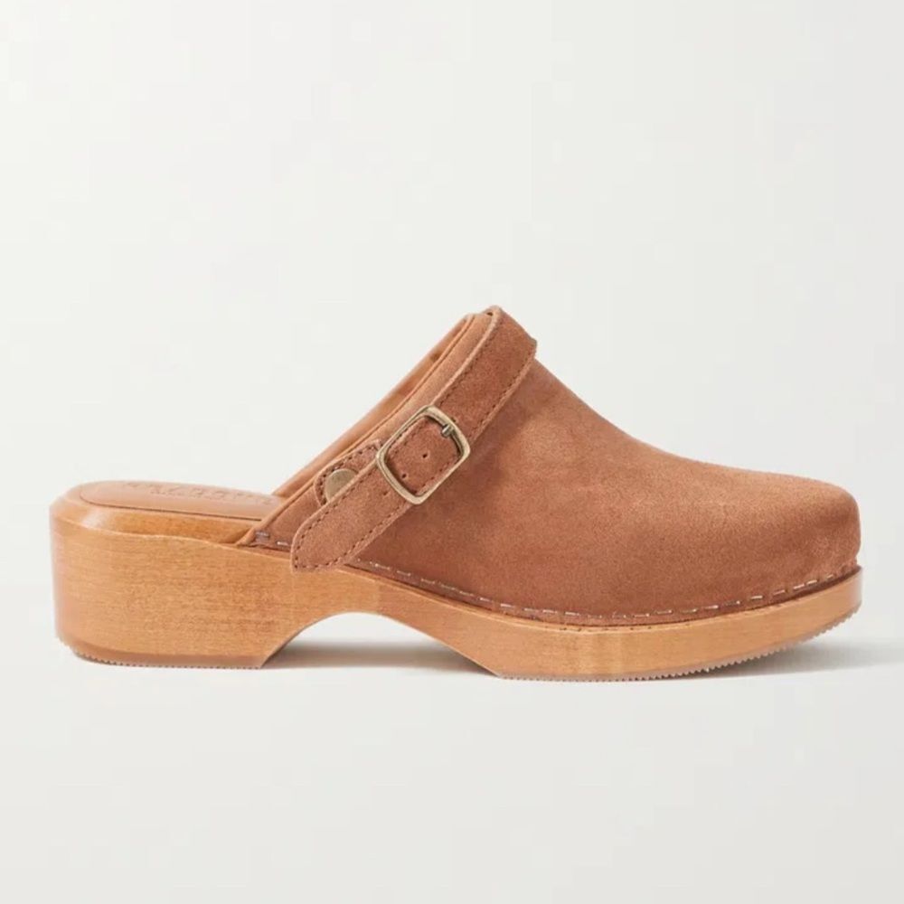 28 NIB 415.00 REDONE

Suede Platform 70’s Classic Clogs